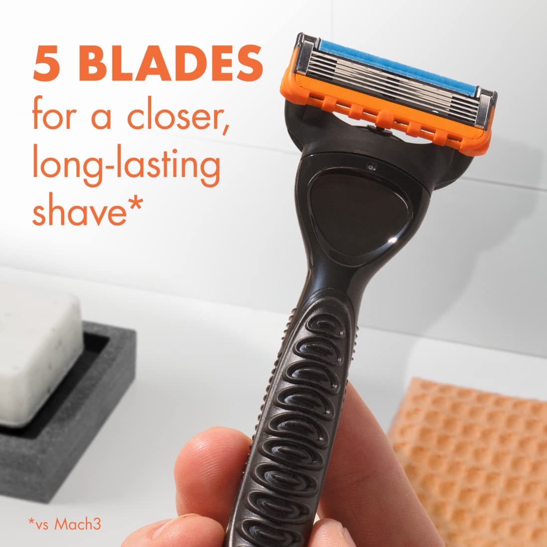 Gillette Fusion5 Razor Refills for Men, 12ct Cartridges, Lubrication Strip, Precision Trimmer for Men, 5-Bladed Refill Blades for Close Shave