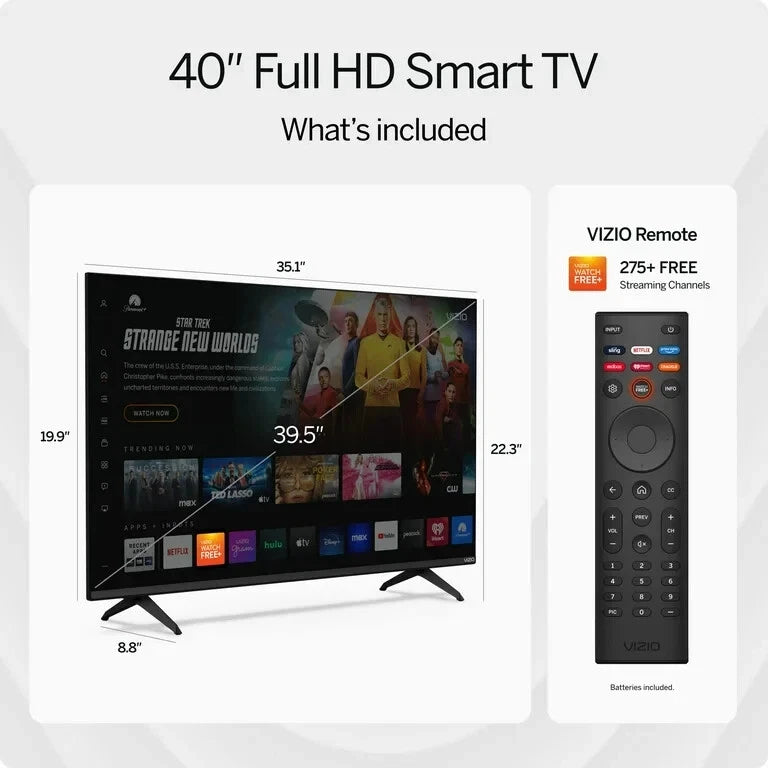 VIZIO 40" Full HD LED Smart TV (VFD40M-0810) – Refurbished - 1-Year Warranty